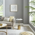 thumbnail image 6 of Danya B. Fritz Midcentury Modern Pedestal Side Accent Table with Gold Metal Base and Genuine White Marble Stone Tabletop, 6 of 11