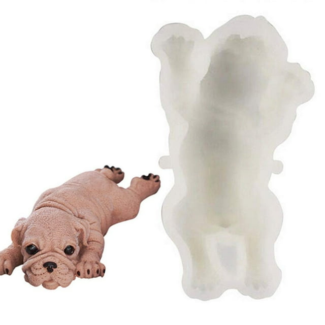 Molde de silicona para perro 3D Shar Pei, molde para perro DIY, decoración de pasteles, molde para Mousse, moldes bonitos para Chocolate, gelatina, helado y Fondant