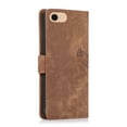 thumbnail image 3 of Nalacover Slim Wallet Case for iPhone 7/8/SE 2020/SE 2022, for Women Men, Embossed Pattern PU Leather Shockproof Magnetic Clasp Credit Card Slots Flip Kickstand Phone Case+Wrist Strap,Brown, 3 of 7