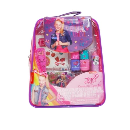Girls Jojo Siwa Cosmetics & Tote Bag Set Nail Polish Lip Gloss Balm