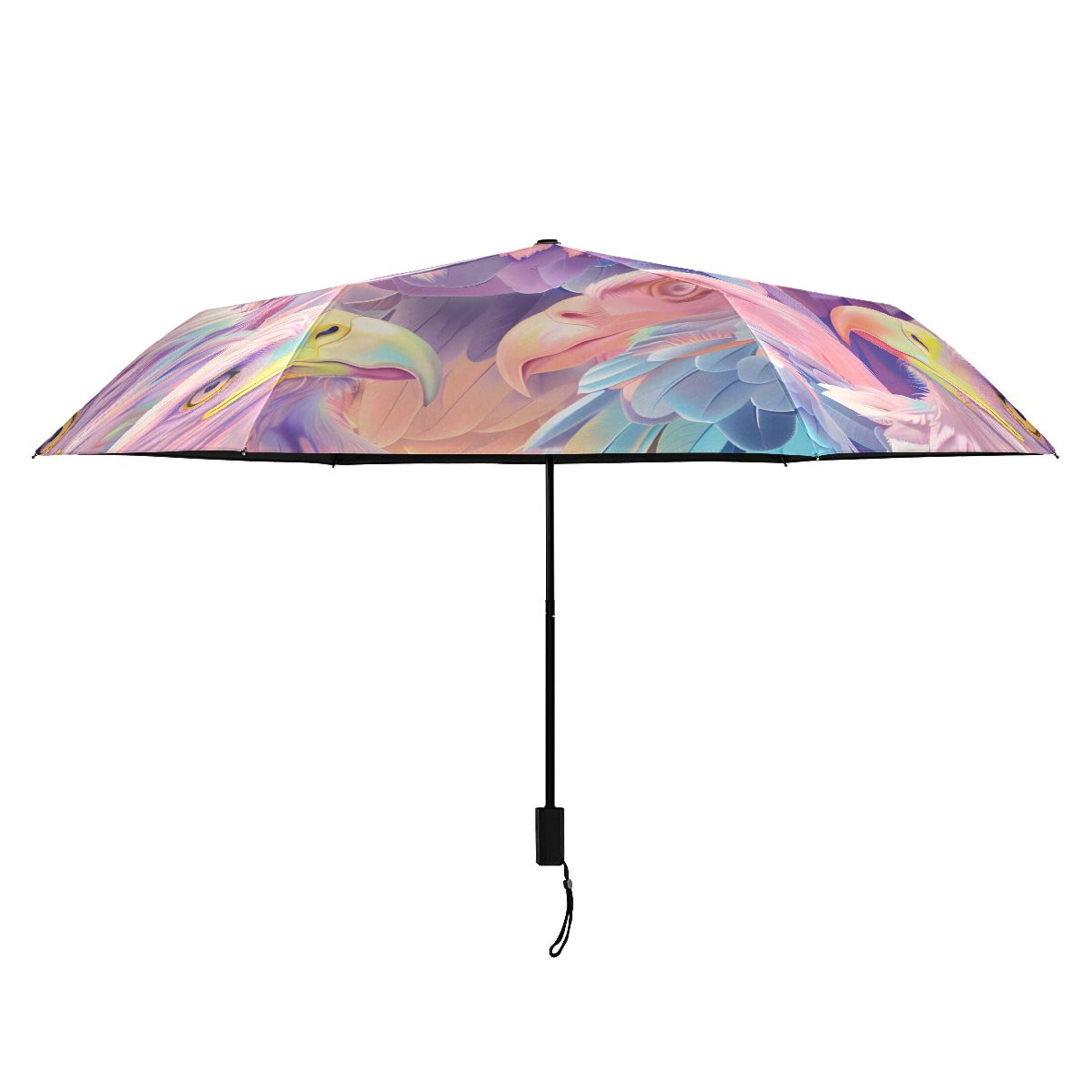 Compact Sun Umbrella Windproof Travel Umbrellas for Rain Strong Portable UV Protection Soft Color Eagle Head