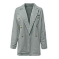 thumbnail image 1 of Vedolay Tops for Women Women's Fall Fashion 2023 Casual Blazers Long Sleeve Work Suit Jackets with Pockets,Gray 3XL, 1 of 3