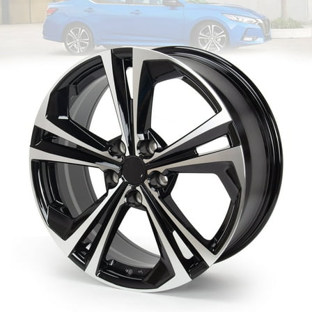 New 18" Replacement Rim for Nissan Sentra SR 2020-2022 Wheel, 18x7.5-inch Machined Black Wheel Rim