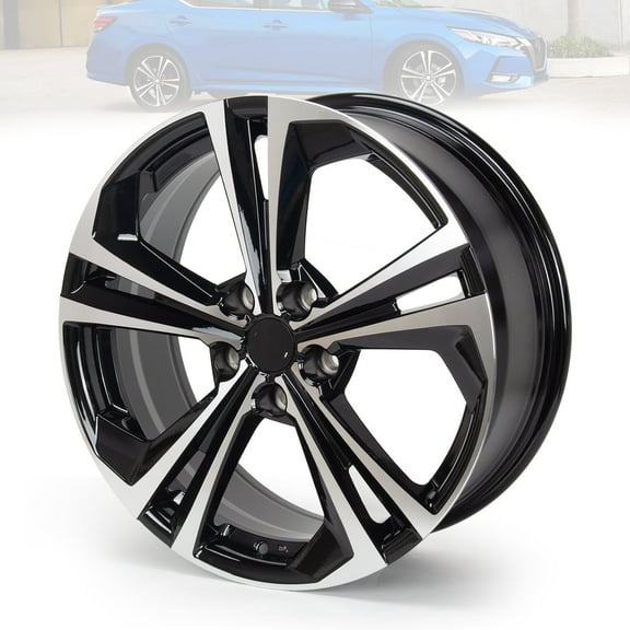 New 18" Replacement Rim for Nissan Sentra SR 2020-2022 Wheel, 18x7.5-inch Machined Black Wheel Rim