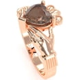thumbnail image 3 of Claddagh Smoky Quartz Ring In Solid 14k Rose Gold, 3 of 6