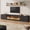 Black, variant on FOUHIU 94.5" Fireplace TV Stand with 47.3'' Fireplace Up to 100" TVs, Modern Entertainment Center with Storage Cabinets, Black
