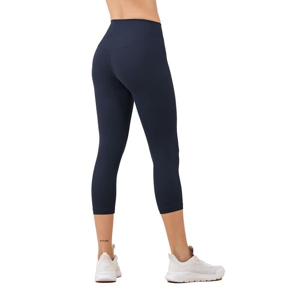 Sevpuikl Women's high waist capri leggings Tummy Control Butt Lifting Soft Elastic for Yoga Running Cycling Fitness(Navy blue,S)