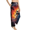 thumbnail image 2 of Uemuo Sunset Surfing Silhouette Pattern Women's Wide Leg Palazzo Lounge Pants with Pockets Light Weight Loose Comfy Casual Pajama Pants-Medium, 2 of 9