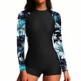 thumbnail image 6 of pstuiky Womens Swimsuit Print Crew Neck Plus Size Adaptable One Piece Bathing Suits Womens Swim Suits Wetsuit with Board Shorts Womens Swim Suits, 6 of 7