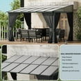 thumbnail image 5 of ASJMR 10x24FT Wall Mounted Gazebo with Polycarbonate Roof,Metal Frame Lean to Gazebo with Double Curtains for Garden Lawn Backyard Deck,Gray, 5 of 7