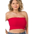thumbnail image 2 of Zenana Women & Plus Strapless Ruched Smocked Tube Bandeau Bra Top, 2 of 5