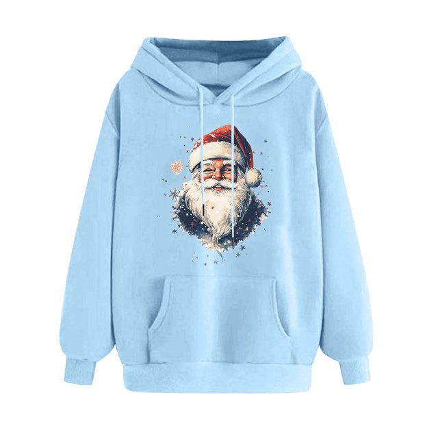 WILLBEST Sudadera de Mujer con Estampado Navideño, Cuello Redondo y Manga Larga, Estilo Casual y Holgado XX-Grande
