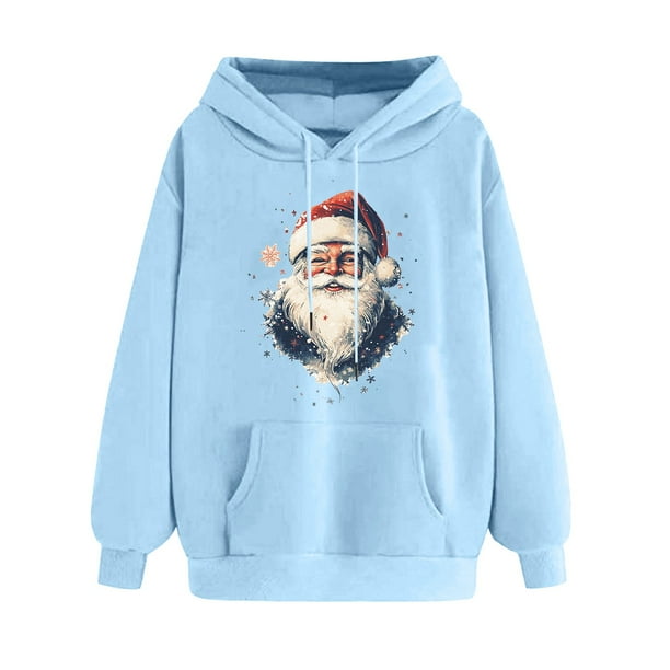 WILLBEST Sudadera de Mujer con Estampado Navideño, Cuello Redondo y Manga Larga, Estilo Casual y Holgado Mediana