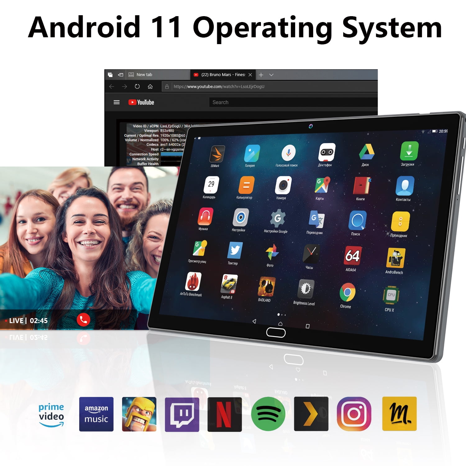 2024 Newest Android 13 Tablet with Keyboard, 10.1 inch Tablet,4 + 64GB Storage, Octa-Core, Android Tablet with Dual Camera, Google GMS Certified, Wifi, Bluetooth 4.2, 2-in-1 Android Tablets by DOMATON