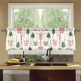 thumbnail image 4 of Yayeee Kitchen Curtains Tier Set of 2 Light Filtering 57"x24" Over Sink Window Panels, Beige Christmas Cups, 4 of 7