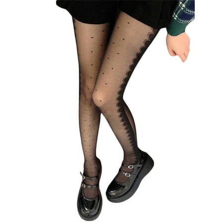 

Amuver Women Black Stockings Letter Printed Flocking Hot Drilling Thin Silk Stockings Anti Hook Wire Pantyhose Clothing Supplies