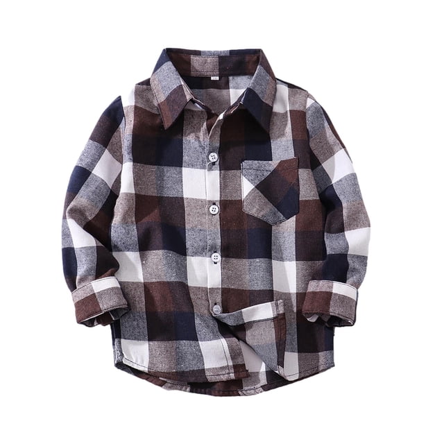 Conjunto de otoño para bebé niña Honeeladyy, camisa a cuadros, chaqueta de manga larga con solapa y botones, camisas, abrigos, tops de otoño, abrigo de otoño para niño de 4 a 5 años.