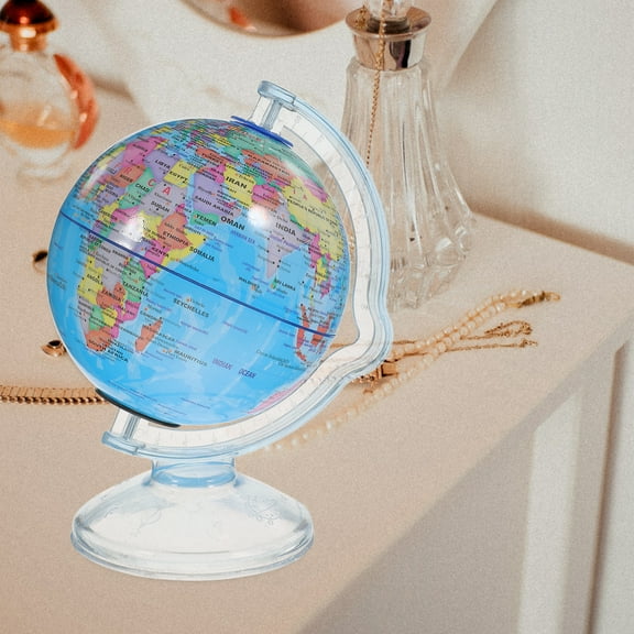 Globe Shaped Piggy Bank - 5" World Map Coin Saving Box with Rubber Stopper
