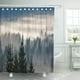 thumbnail image 1 of ABPHQTO Abetos azules en la pradera Por la voluntad del bosque de coníferas en las montañas brumosas Cortina de ducha de baño verde 165x180 cm ABPHQTO PKNMT66x72Shower-457, 1 of 2