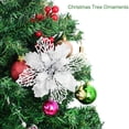 thumbnail image 4 of Gustave 6/12 PCS Christmas Glitter Hollow Artificial Flower Xmas Tree Ornaments 6.3inches Simulation Flower Festival Party Wedding Decor "White, 12pcs", 4 of 9