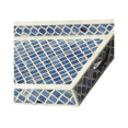 thumbnail image 2 of RUDRAKSHA CORPORATION Bone Inlay Serving Tray, Moroccan Style, Blue and White Geometric Pattern with Cream Border, Oval Handles, Decorative Coffee Table or Serving Décor, 2 of 3