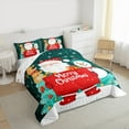 thumbnail image 3 of jejeloiu Merry Christmas Queen Comforter Set,Kawaii Xmas Snowman Bedding Sets,Cartoon Santa Claus Bedding Comforter Set For Girls Kids,Luxury Bedroom Decor Reversible,3pcs, 3 of 8