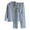 Blue, variant on GDREDA Women's Nightwear Set Ladies' Autumn Casual Long Sleeve And Long Pants Plaid Pajama Set With Lapel Women Pajama Sets pyjamas Grey,M