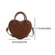 thumbnail image 2 of Bolso de hombro con forma de corazón bolso cruzado acolchado para mujer (marrón claro), 2 of 7