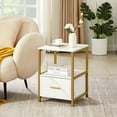 thumbnail image 5 of VECELO Nightstand with Drawer, Industrial End Table Sofa Side Table for Bedroom Living Room Office, Gold, 5 of 10