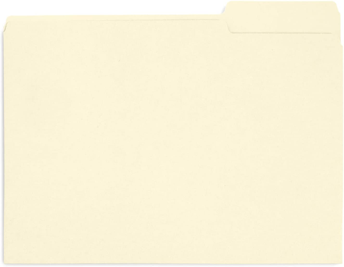 Manilla File Folders 8.5 x 11, 1/3 Cut Tab, Letter Size Vanilla folders, Great for Organizing and Easy File Storage, 100 Per Box (Manila)