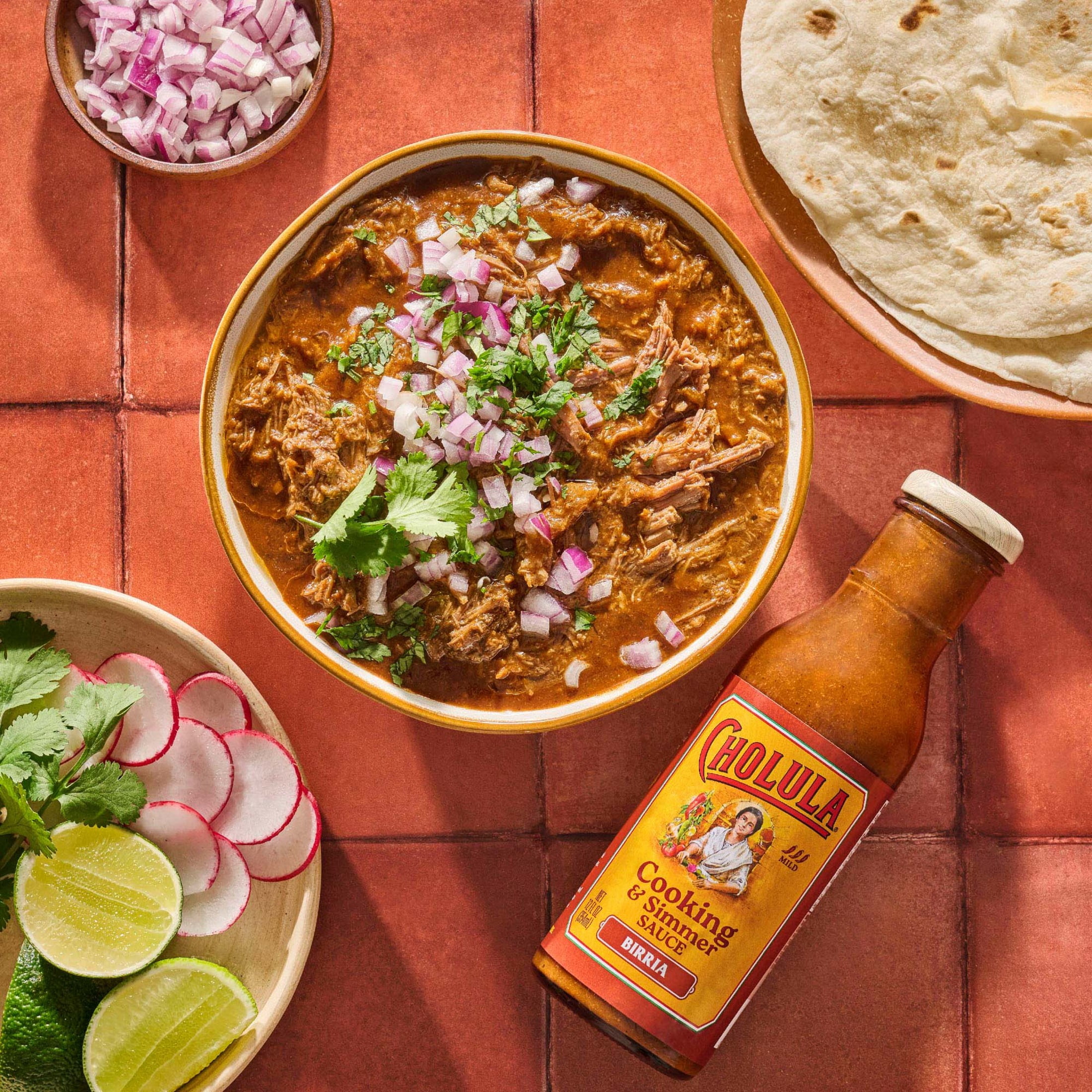 Cholula Birria Cooking & Simmer Sauce, 12.0 fl oz Bottle