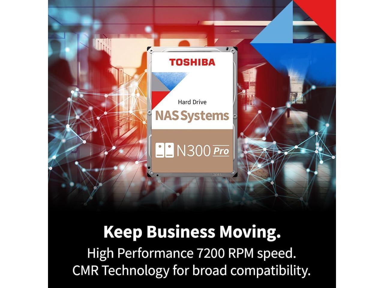 Toshiba N300 Pro 12TB NAS 3.5-Inch Internal Hard Drive - CMR SATA 6 Gb/s 7200 RPM 512 MB Cache - HDWG51CUZSVB