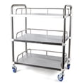 thumbnail image 3 of 3-Tier Medical Dental Lab Trolley Stainless Steel Mobile Rolling Serving Cart without drawer, 3 of 11