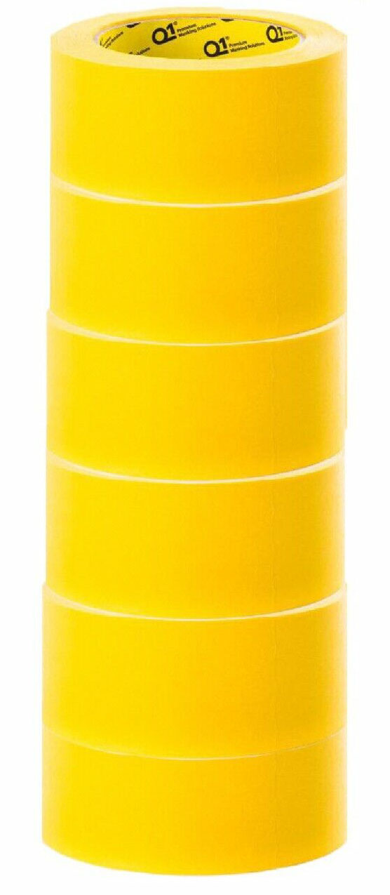 Q1 11/2 inch Yellow Masking Tape Sleeve of 6 MT136
