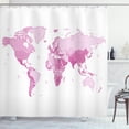 thumbnail image 1 of Ambesonne Pale Pink Shower Curtain, World Map Continents, 69"Wx70"L, White Pale Pink, 1 of 3