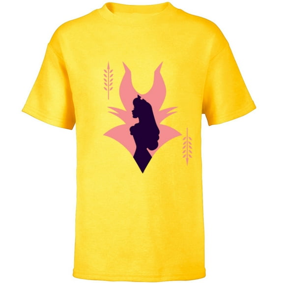 Disney Princess Aurora and Maleficent - Short Sleeve T-Shirt for Kids - Customized-Yellow