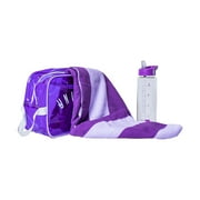 Silver One Water Resistant Active Kit Gym Sports Bag - Includes Water Bottle and Gym Towel
