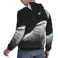 thumbnail image 6 of Kdxio White Red Cockatoo Print Mens Casual Hooded Collar Drawstring Hoodies Pullover Sweatshirts Casual Long Sleeve Shirts-Medium, 6 of 7