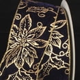 thumbnail image 2 of The Ribbon People Navy Blue and Gold Contemporary Floral Craft Ribbon 3" x 20 Yards, 2 of 2