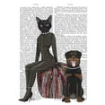 thumbnail image 2 of Fab Funky 12x14 White Modern Wood Framed Museum Art Print Titled - Black Cat and Rottweiler Book Print, 2 of 4