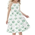 thumbnail image 2 of Nmnitkp Girl Dresses Short Sleeve Dresses Boho Summer Cotton Casual Skater Swing Twirly Sundress & Girl Dress Green,11 Years, 2 of 7