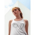 thumbnail image 2 of Sun And Moon Vintage Sketch Tank Women -Image by Shutterstock, Female Small, 2 of 4