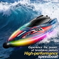 thumbnail image 2 of S25 High Speed RC Boat with Dual Brushless Motors, Waterproof LED Light Remote Control Boat for Pool & Lake, 80m Range, Self-Righting Design, 2 of 8