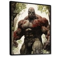 thumbnail image 2 of Designart "Red Giant Superhero II" Abstract Framed Wall Art - Modern Grey Giants Entryway Framed Wall Art Print, 2 of 6