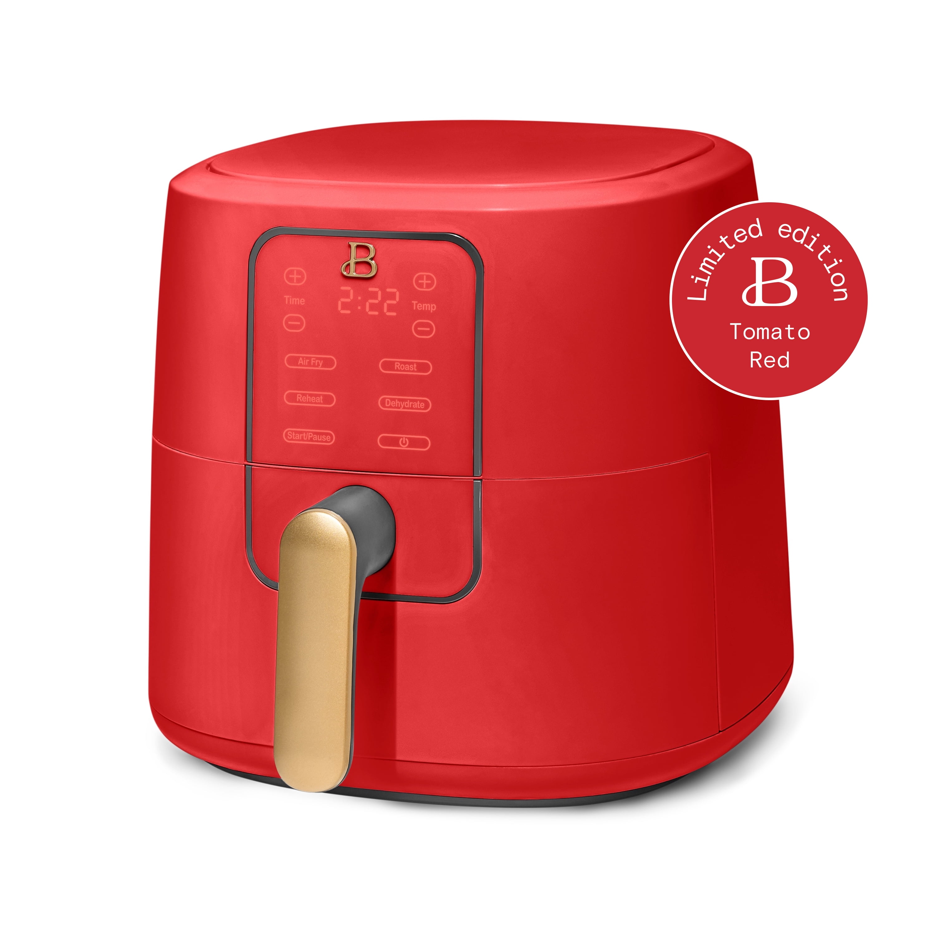 Beautiful 6 Qt Air Fryer with TurboCrisp Technology, EverGood Ceramic Nonstick Coating, Tomato Red by Drew Barrymore