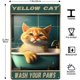 thumbnail image 3 of Letrero de hojalata de 20 x 30 cm con texto "Gato amarillo en la bañera", decoración retro de pared de metal para habitación, bar y tienda., 3 of 8