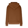 thumbnail image 4 of Long Sleeve Pullover Hoodie for Women - Stylish Button-Down Front, Drawstring Hood, and Soft Fabric Brown, 4 of 6