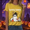 thumbnail image 2 of NOLDARES Halloween Oversized Shirts for Women Spooky Season T-Shirt Halloween Pumpkin Costume Ghost Fall Tees Top,Yellow,S, 2 of 5