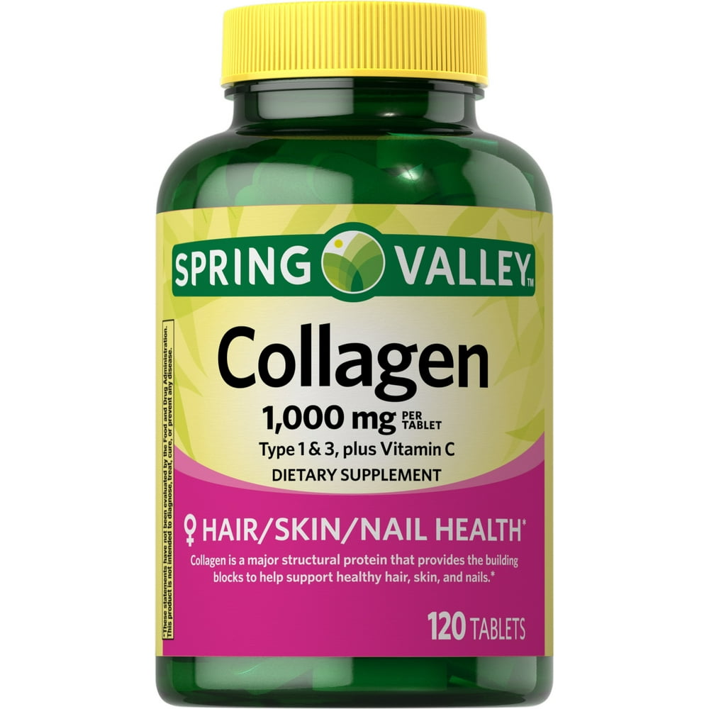 Spring Valley Collagen Type 1 & 3 Plus Vitamin C 1,000 mg Tablets, 120