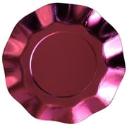 We Love Sundays Pink Metallic Ruffle Plate, 7.8" food grade quality, 10 per pack
